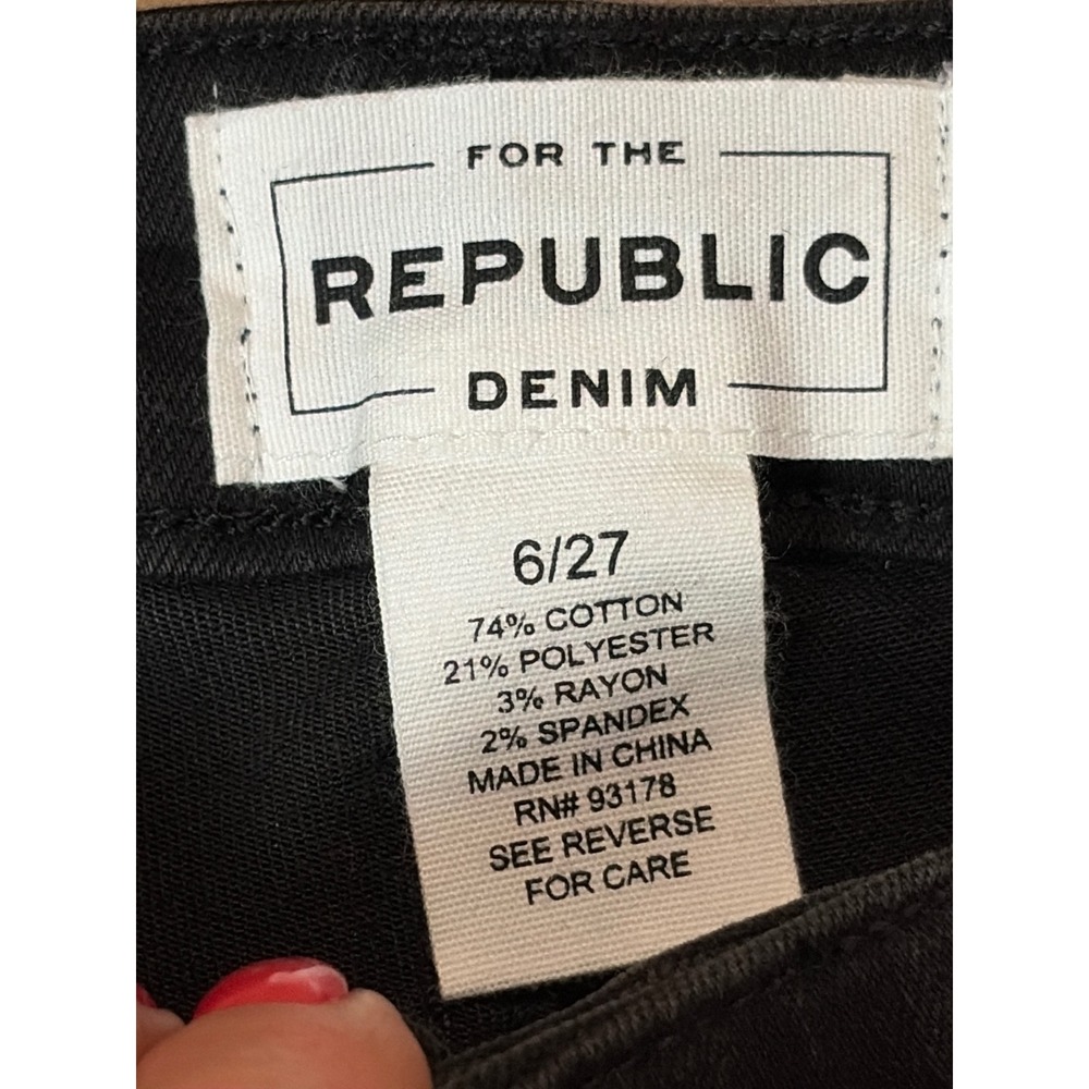 For The Republic Denim Black Lace Up Ankle Skinny Jeans Size 6/27 (29) Edgy - Picture 2 of 7